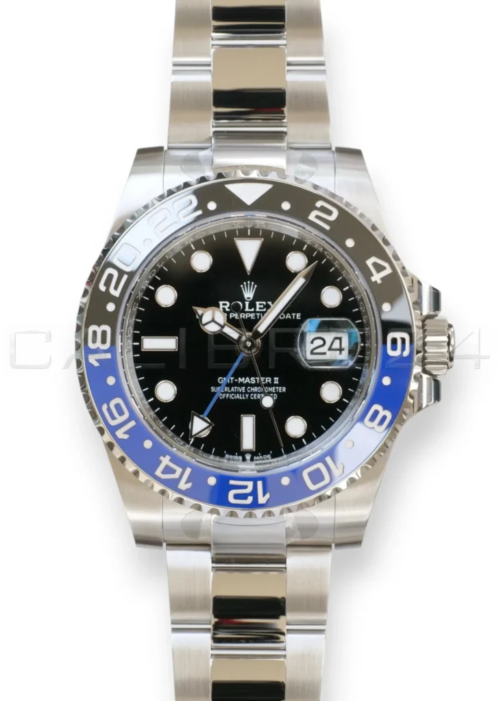 Rolex GMT-Master II Batman 126710BLNR Oyster bracelet 2023 black blue bezel front dial