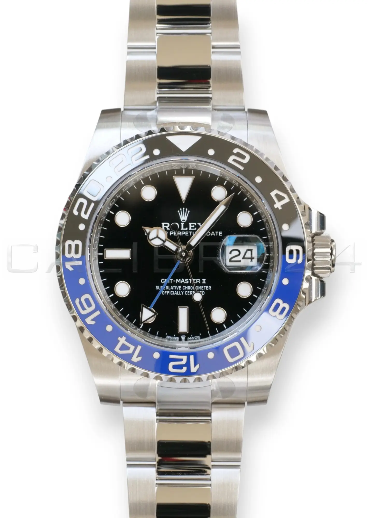 Rolex GMT-Master II Batman 126710BLNR Oyster bracelet 2023 black blue bezel front dial