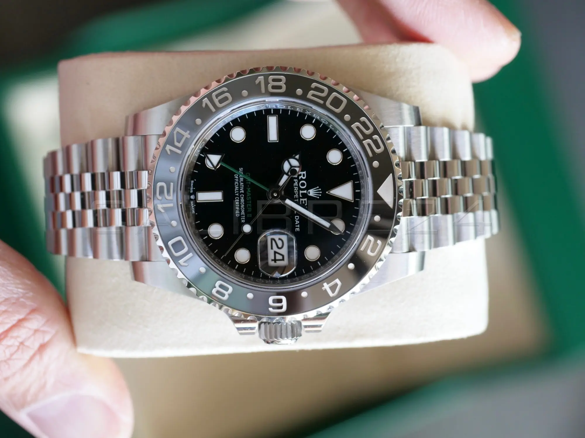 Rolex GMT Master II 126710GRNR Bruce Wayne 2025 Brand New Unworn full set with box and papers available at Calibre24 Luxury Watches Perth Australia
