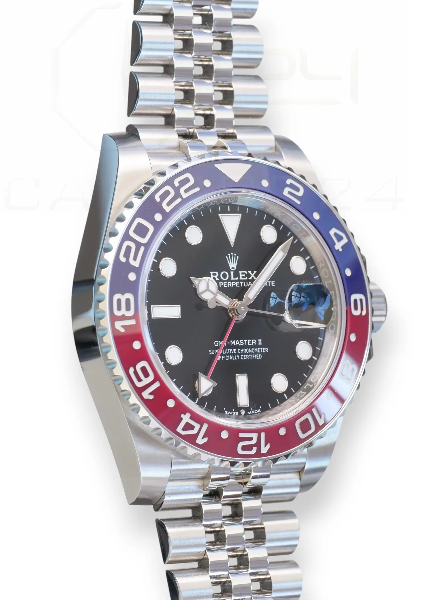 Rolex GMT Master II Pepsi 126710BLRO Jubilee Bracelet Brand New Unworn 2024 full set with box and papers for sale at Calibre24 Luxury Watches Perth Australia