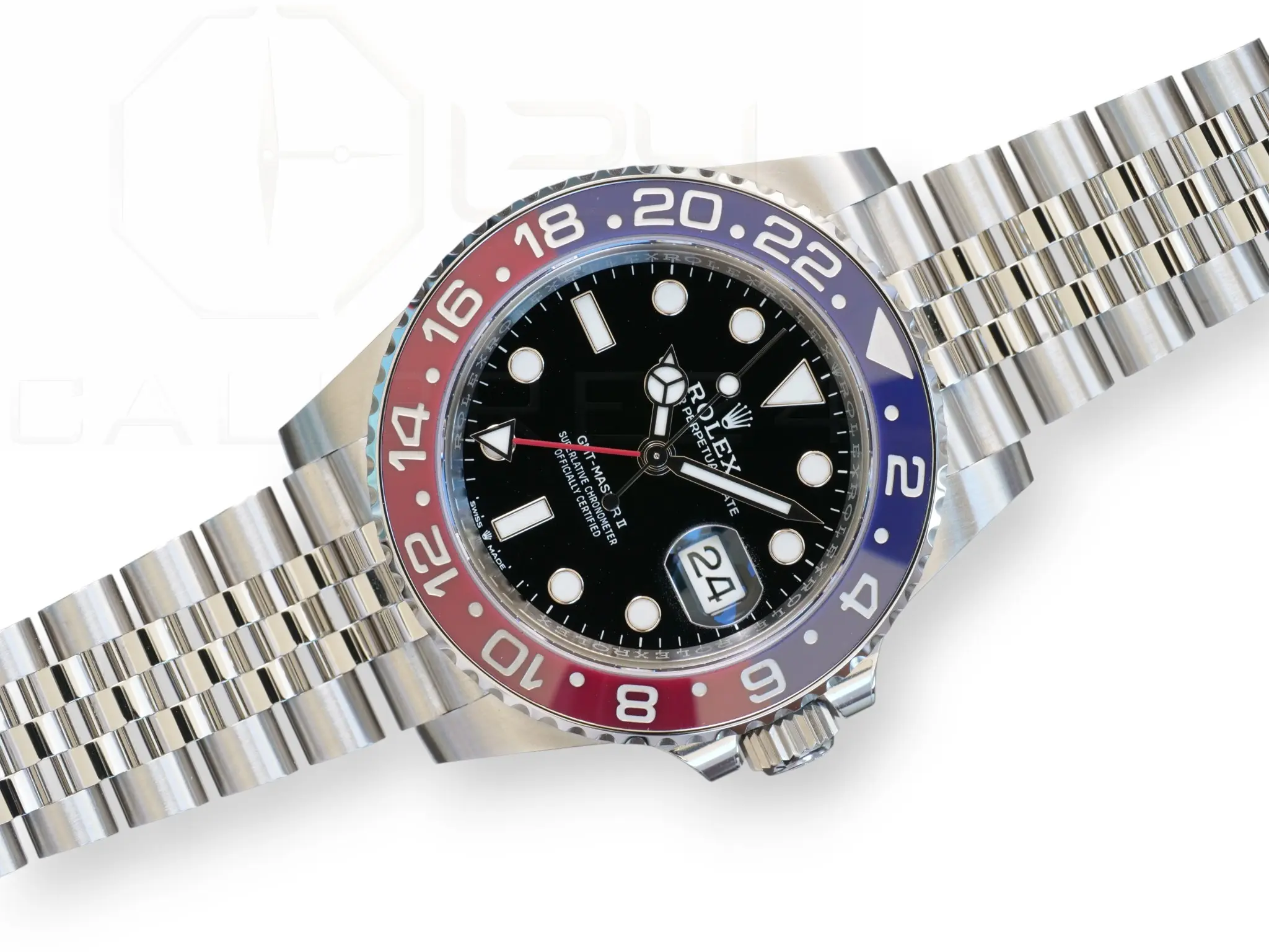 Rolex GMT Master II Pepsi 126710BLRO Jubilee Bracelet Brand New Unworn 2024 full set with box and papers for sale at Calibre24 Luxury Watches Perth Australia