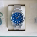 Rolex OP41134300 Med Blue Dial Brand New 2025 full set with Box and Papers available for sale at calibre24 Perth Australia