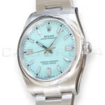 Rolex Oyster Perpetual 36 turquoise Tiffany dial 126000-0006 2025 brand new front view Oystersteel