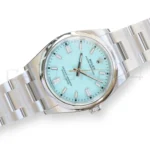 Rolex Oyster Perpetual 36 turquoise Tiffany dial 126000-0006 2025 brand new front view Oystersteel
