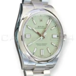 Rolex Oyster Perpetual 41 Pistachio Dial 134300 Smooth Bezel Oyster Bracelet Brand New 2026 full set with box and papers available at Calibre24 Luxury Watches Perth Australia
