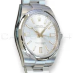Rolex Oyster Perpetual 41 silver sunray dial 124300-0001 2023 mint Oystersteel front view