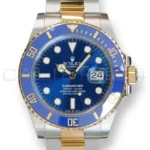 Rolex Submariner Date 41 Bluesy 126613LB yellow Rolesor blue dial blue bezel 2025 mint front view 41mm