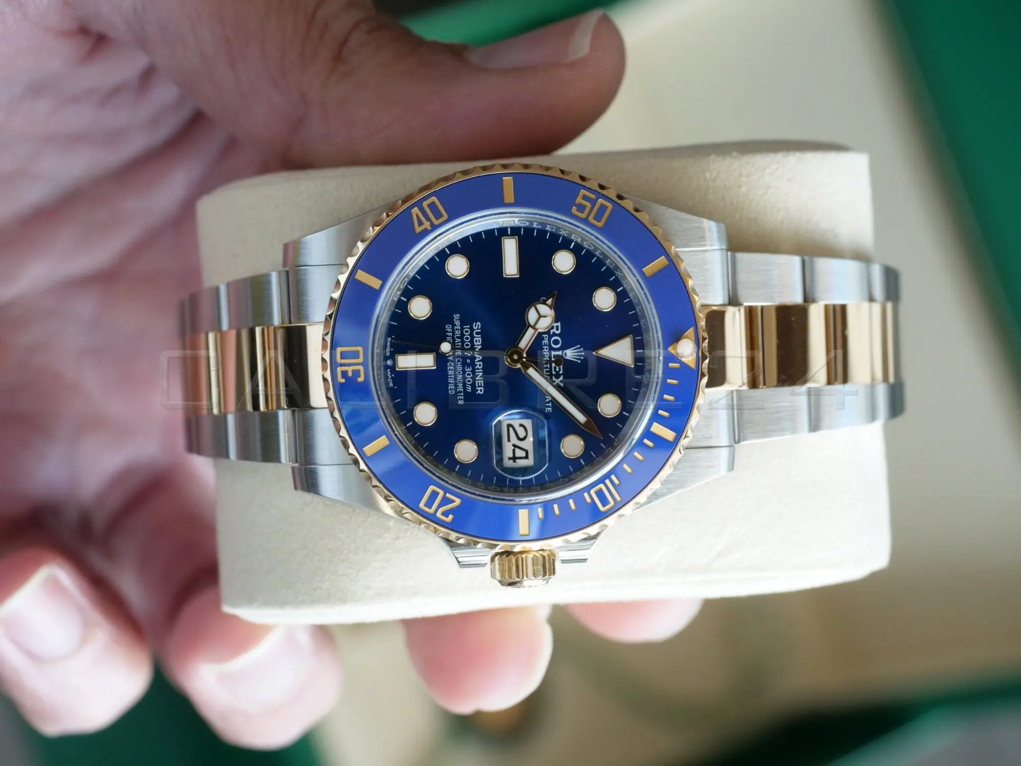 Rolex Submariner Date Bluesy 126613LB 2025 mint full set box green warranty card papers Calibre24 Perth
