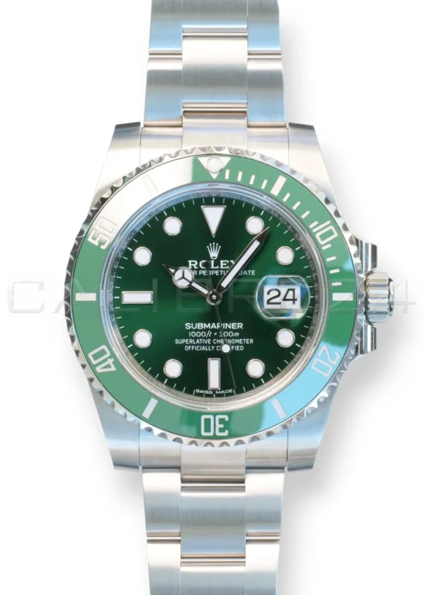 Rolex Submariner Date Hulk 116610LV 2020 NOS green dial green cerachrom bezel 40mm front view discontinue