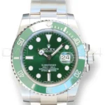 Rolex Submariner Date Hulk 116610LV mint condition green Cerachrom bezel green dial Oyster bracelet front view