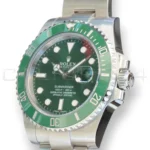 Rolex Submariner Hulk 116610LV mint condition green Cerachrom bezel green dial Oyster bracelet front view
