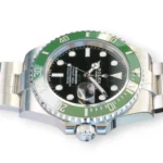 Rolex 126610LV green MK2 Cerachrom bezel platinum graduation 120-click unidirectional 2026 close-up