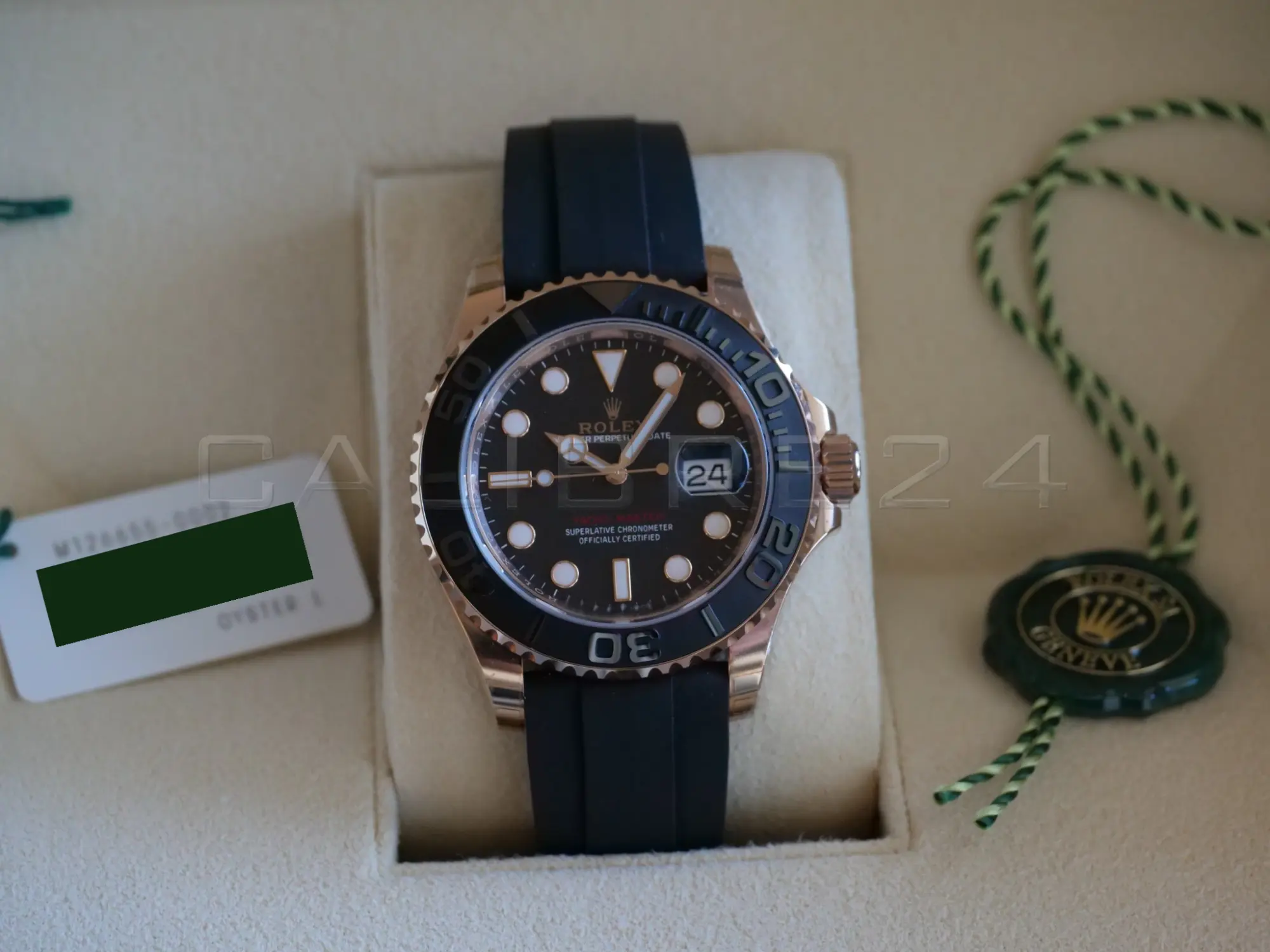 Rolex Yacht‑Master 40 Everose Gold Oysterflex 126655 2022 NOS Brand New Full Set for sale at Calibre24 Perth Australia