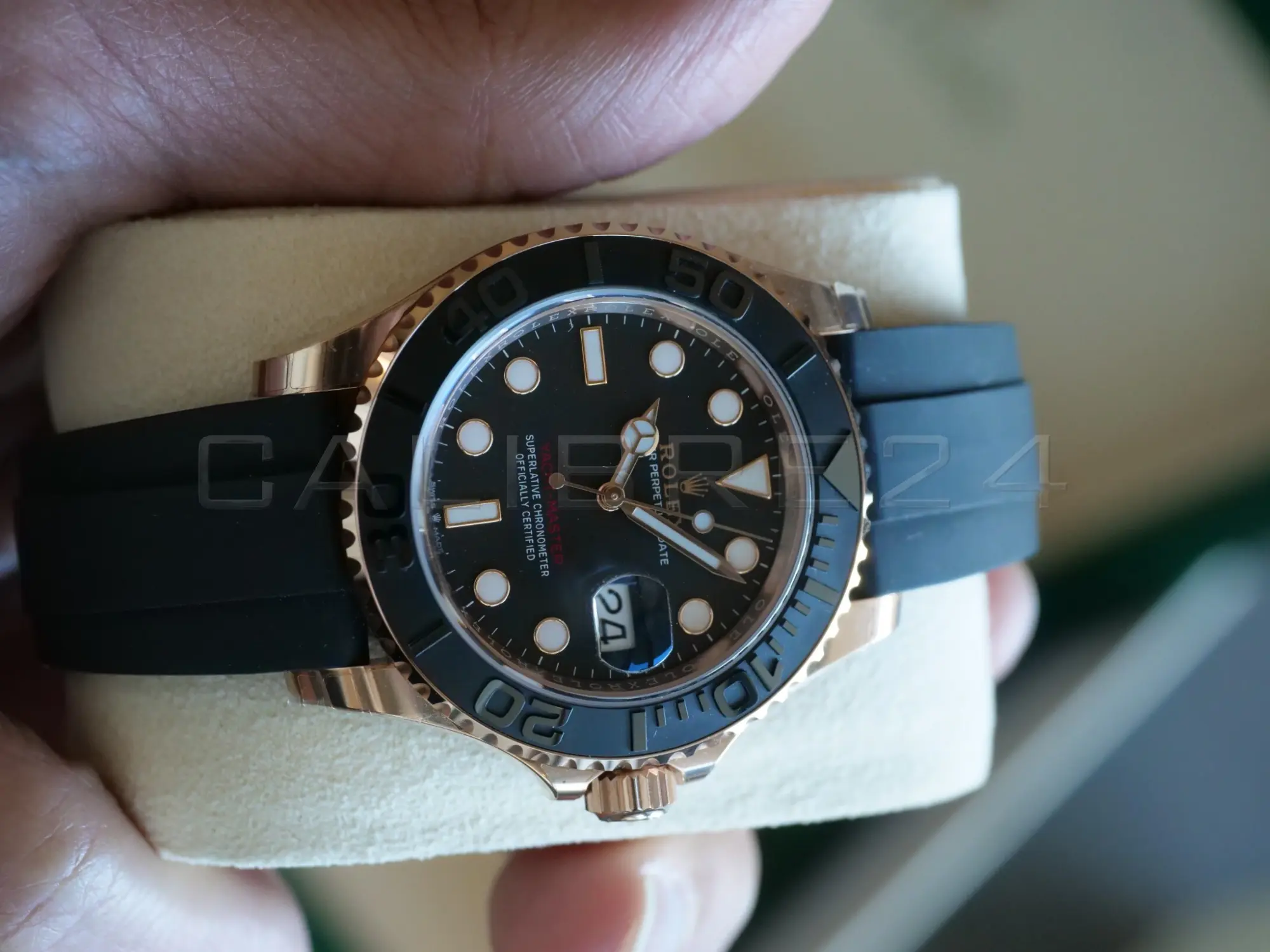 Rolex Yacht‑Master 40 Everose Gold Oysterflex 126655 2022 NOS Brand New Full Set for sale at Calibre24 Perth Australia