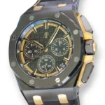 Audemars Piguet Royal Oak Offshore Chrono Black gold Dial Mint & Like New Condition full set with box and papers for sale at Calibre24 Luxury Watches Perth Australia
