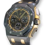 Audemars Piguet Royal Oak Offshore Chrono Black gold Dial Mint & Like New Condition full set with box and papers for sale at Calibre24 Luxury Watches Perth Australia