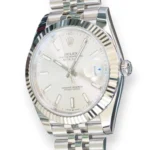 Rolex DateJust 41 SIlver Dial Fluted Bezel Jubilee Bracelet 126334 full set 2025 for sale at Calibre24 Luxury Watches Perth Australia