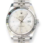 Rolex DateJust 41 SIlver Dial Fluted Bezel Jubilee Bracelet 126334 full set 2025 for sale at Calibre24 Luxury Watches Perth Australia