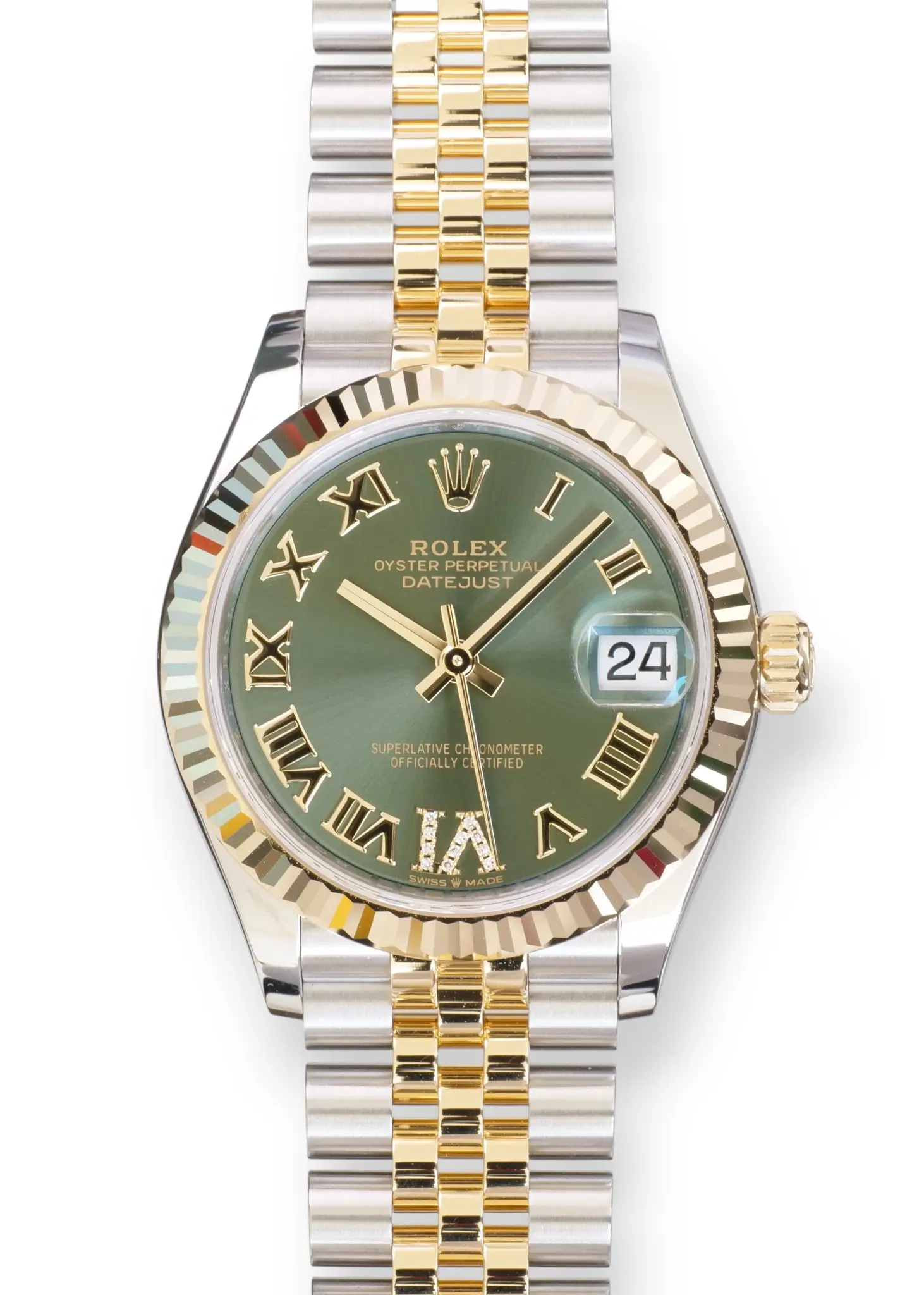 Rolex Datejust 31 Olive Paved Diamond VI Dial