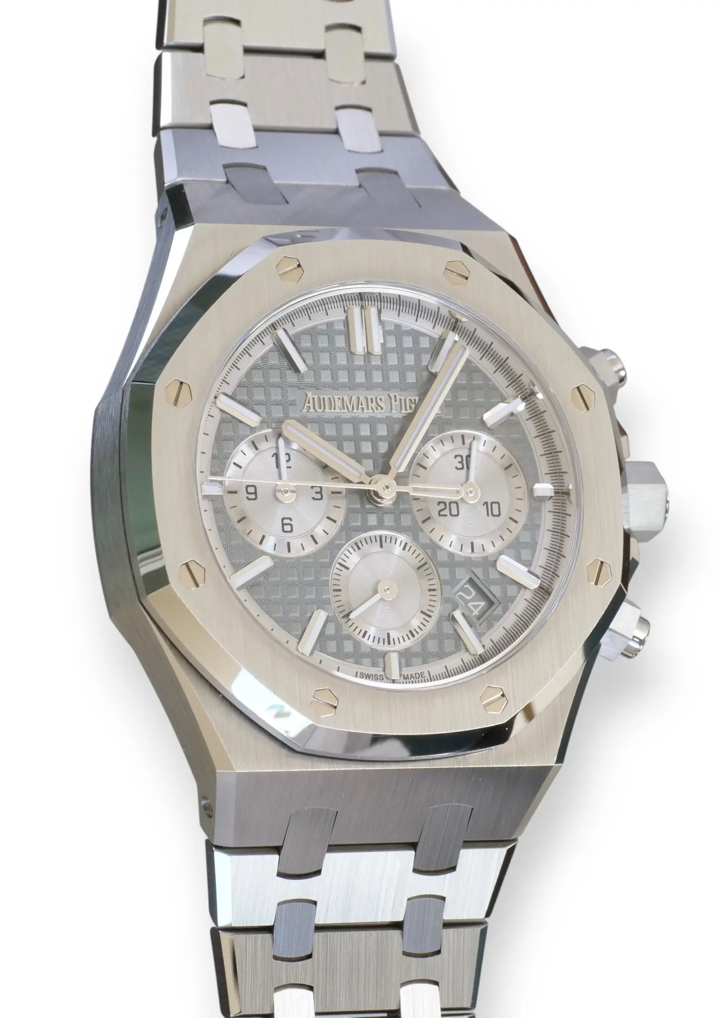 Audemars Piguet Royal Oak Chronograph 26715ST Mint Like New Condition 2024 full set with box and papers for sale at Calibre24 Luxury Watches Perth Australia