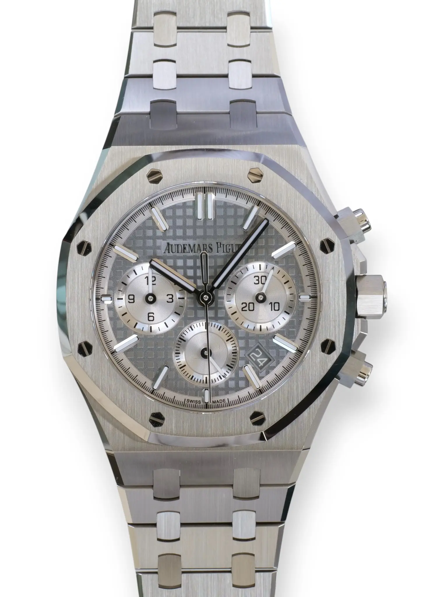 Audemars Piguet Royal Oak Chronograph 26715ST Mint Like New Condition 2024 full set with box and papers for sale at Calibre24 Luxury Watches Perth Australia