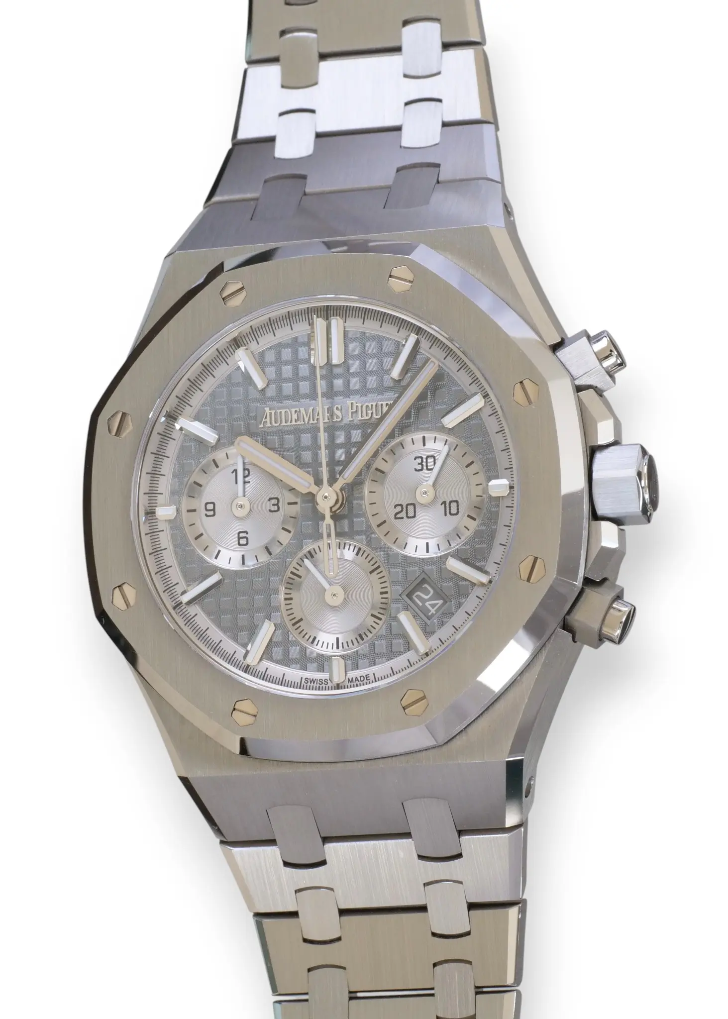 Audemars Piguet Royal Oak Chronograph 26715ST Mint Like New Condition 2024 full set with box and papers for sale at Calibre24 Luxury Watches Perth Australia