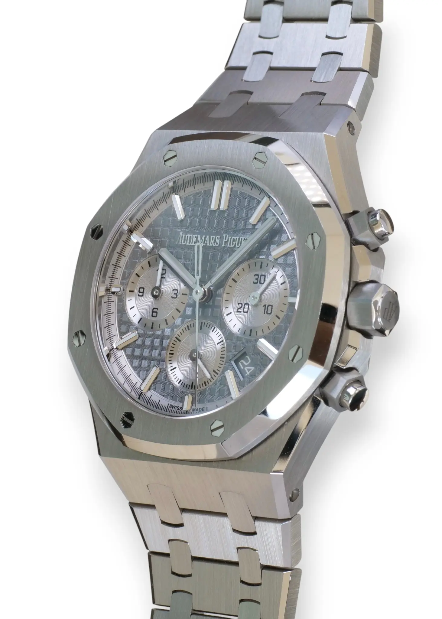 Audemars Piguet Royal Oak Chronograph 26715ST Mint Like New Condition 2024 full set with box and papers for sale at Calibre24 Luxury Watches Perth Australia