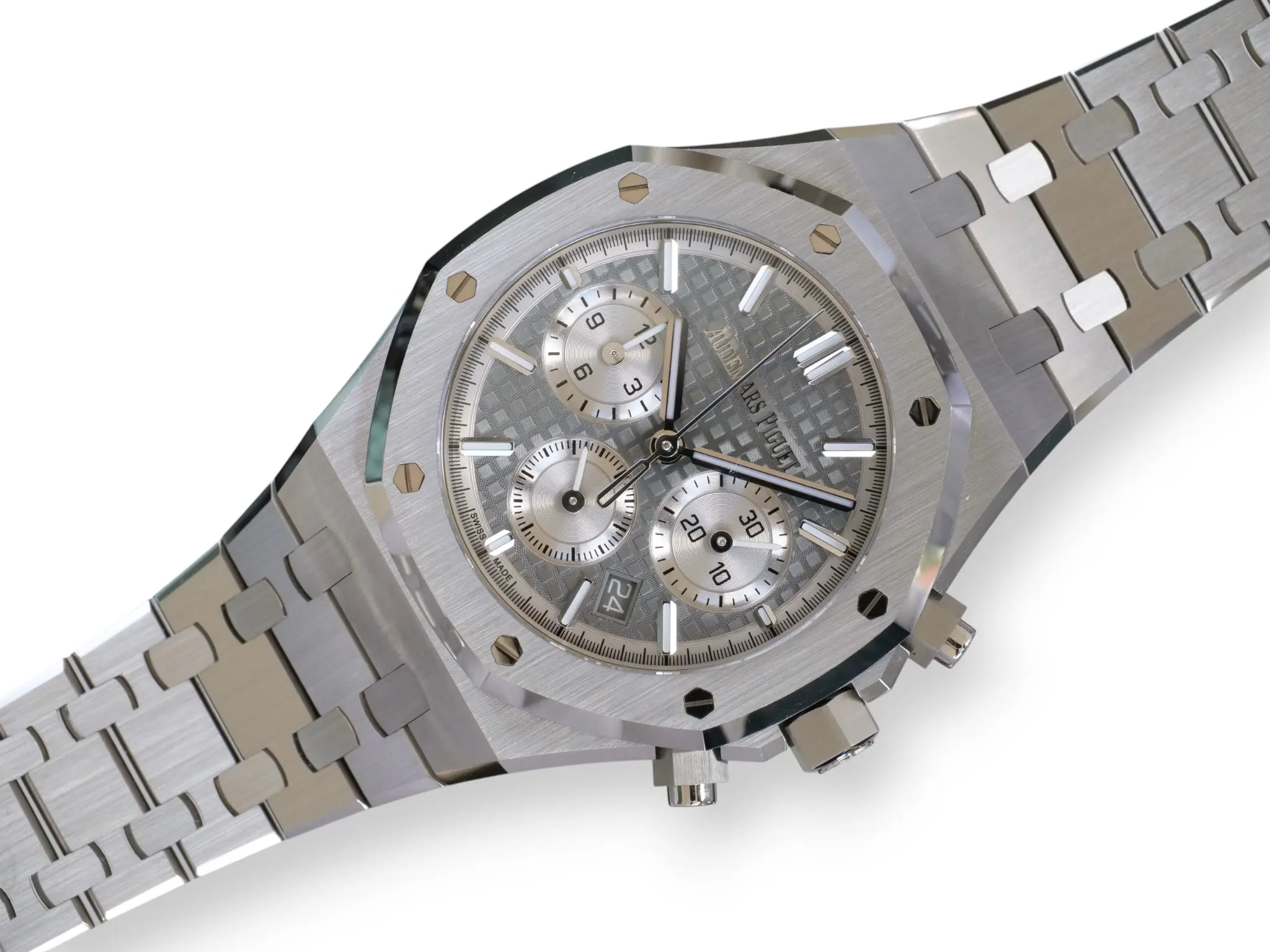 Audemars Piguet Royal Oak Chronograph 26715ST Mint Like New Condition 2024 full set with box and papers for sale at Calibre24 Luxury Watches Perth Australia