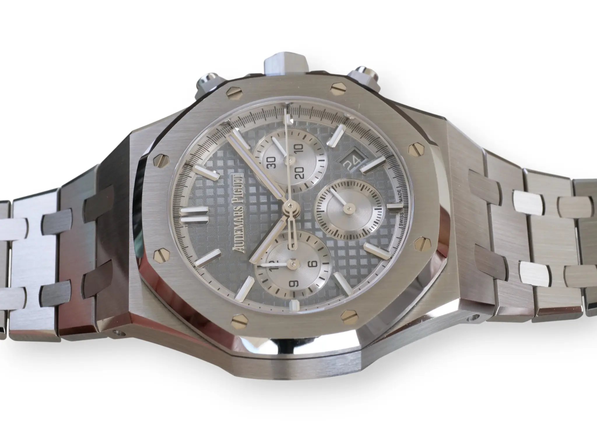 Audemars Piguet Royal Oak Chronograph 26715ST Mint Like New Condition 2024 full set with box and papers for sale at Calibre24 Luxury Watches Perth Australia