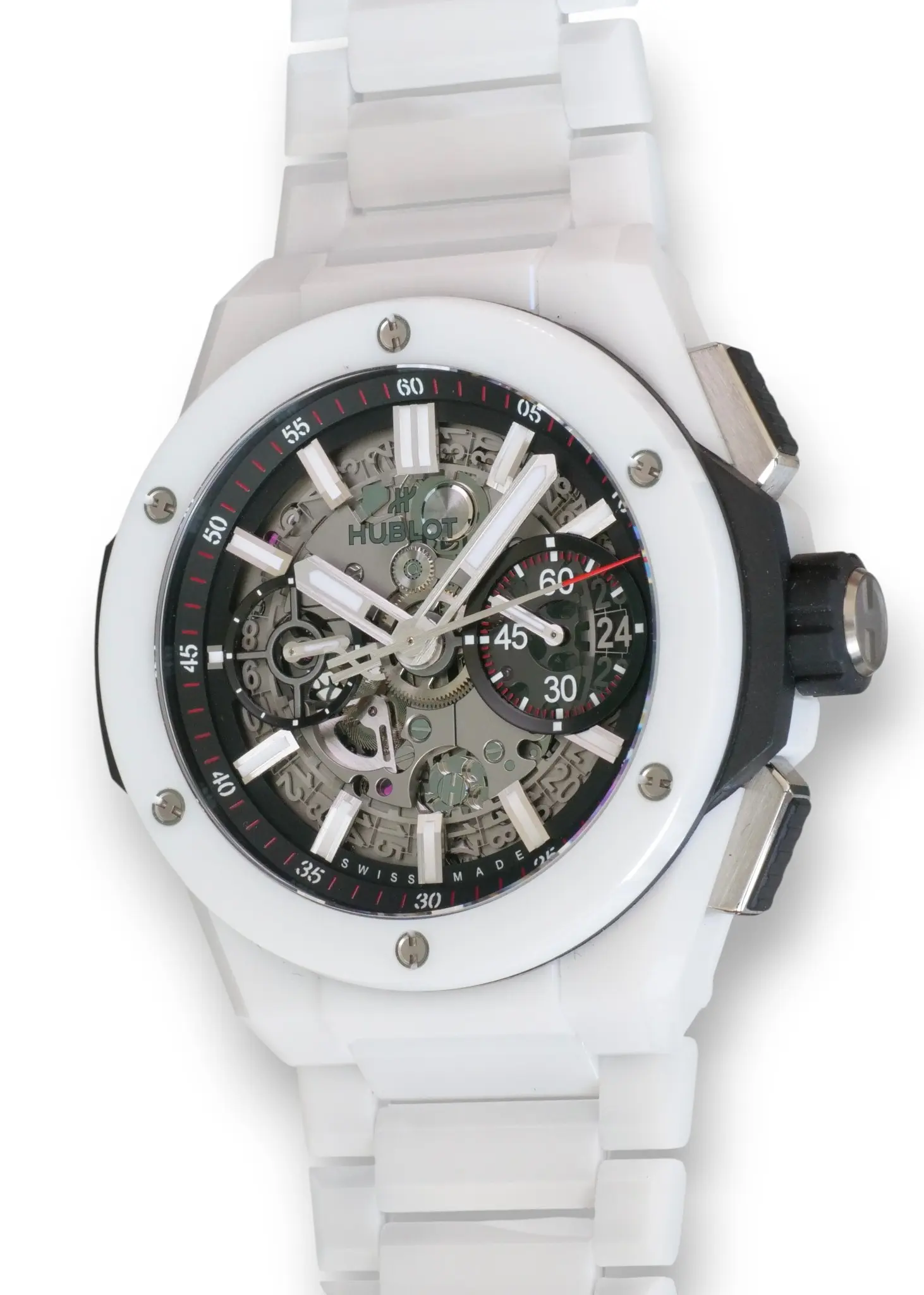Hublot Big Bang Unico White Ceramic 42mm 2021 Brand New full set with box and papers for sale at Calibre24 Luxury Watches Perth Australia 13