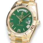 Rolex Day Date 228238 Money Green Dial 18k Gold Brand New 2025 full set with box and papers for sale at Calibre24 Luxury Watches Perth Australia 01