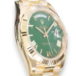 Rolex Day Date 228238 Money Green Dial 18k Gold Brand New 2025 full set with box and papers for sale at Calibre24 Luxury Watches Perth Australia 01