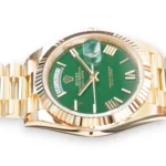 Rolex Day Date 228238 Money Green Dial 18k Gold Brand New 2025 full set with box and papers for sale at Calibre24 Luxury Watches Perth Australia 01