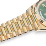 Rolex Day Date 228238 Money Green Dial 18k Gold Brand New 2025 full set with box and papers for sale at Calibre24 Luxury Watches Perth Australia 01