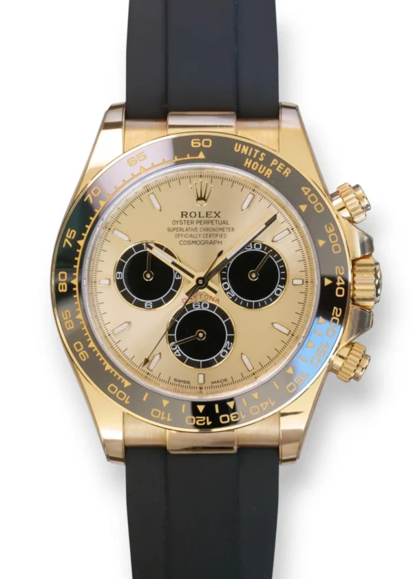 Rolex Daytona 126518LN Rolex Daytona Pikachu 126518LN Yellow Golld Oyster Flex 2024 Mint Condition full set with box and papers for sale at Calibre24 Luxury Watches Perth Australia 01