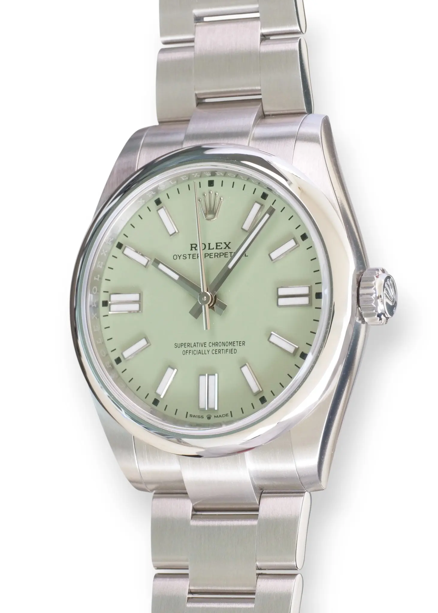 Rolex OP41 Pistachio 134300 2025 full set with box and papers for sale at Calibre24 Luxury Watches Perth Australia 14