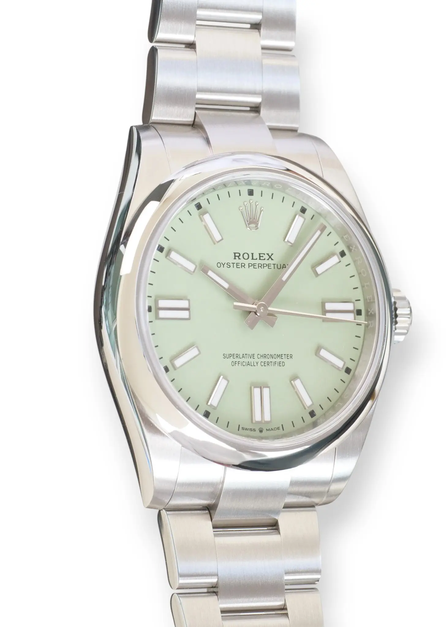 Rolex OP41 Pistachio 134300 2025 full set with box and papers for sale at Calibre24 Luxury Watches Perth Australia 14