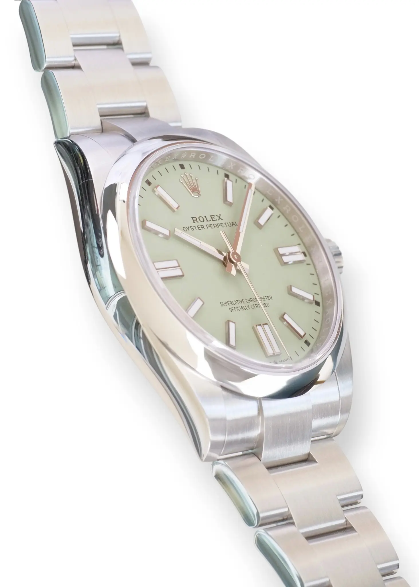 Rolex OP41 Pistachio 134300 2025 full set with box and papers for sale at Calibre24 Luxury Watches Perth Australia 14
