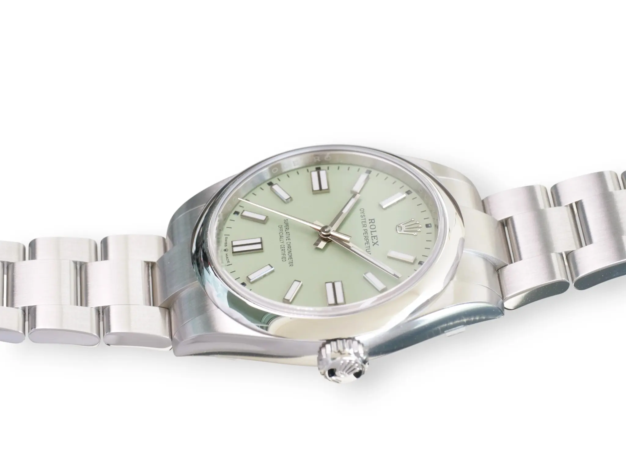 Rolex OP41 Pistachio 134300 2025 full set with box and papers for sale at Calibre24 Luxury Watches Perth Australia 14