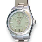 Rolex Oyster Perpetual 28 Pistachio Dial 276200 OP28 Brand New 2025 full set with box and papers for sale at Calibre24 Luxury Watches Perth Australia