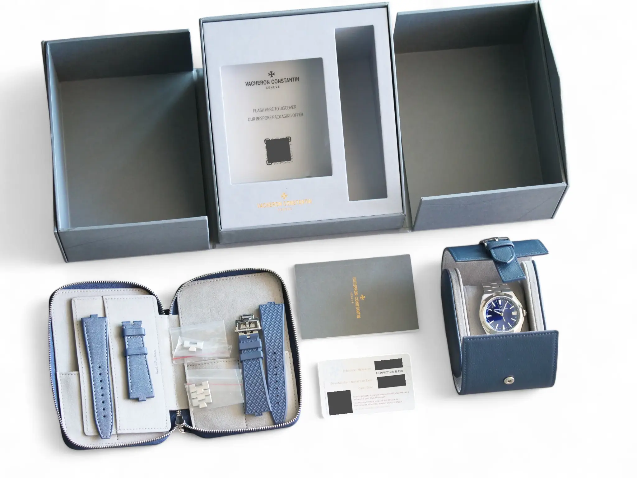 Vacheron Constantin Overseas 4520V Blue Dial Mint & Like New Condition full set with box and papers for sale at Calibre24 Luxury Watches Perth Australia