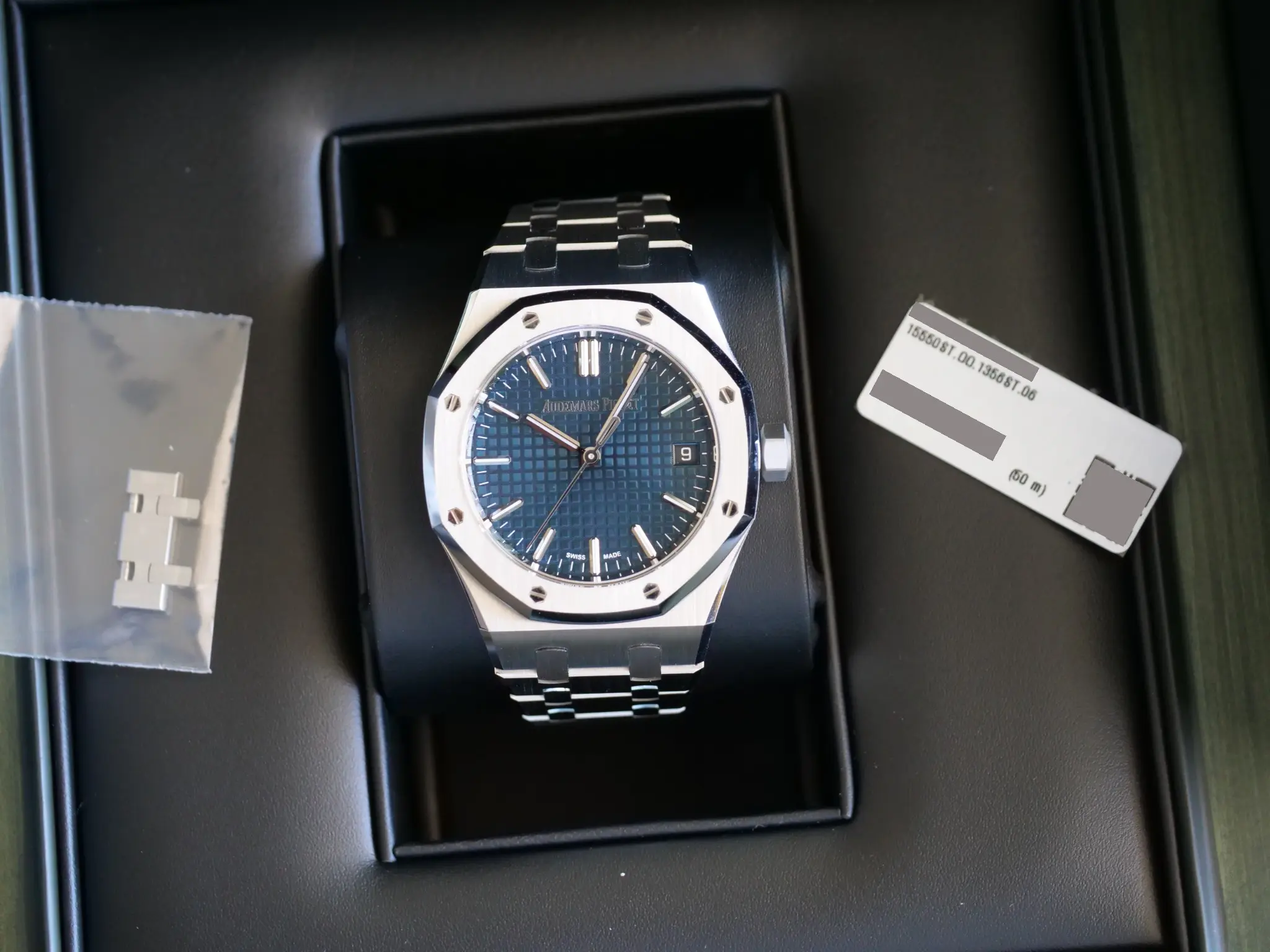 Audemars Piguet Royal Oak 15550ST Blue Dial 37mm 2024 Like-new condition full set with box and papers for sale at Calibre24 Luxury Watches Perth Australia