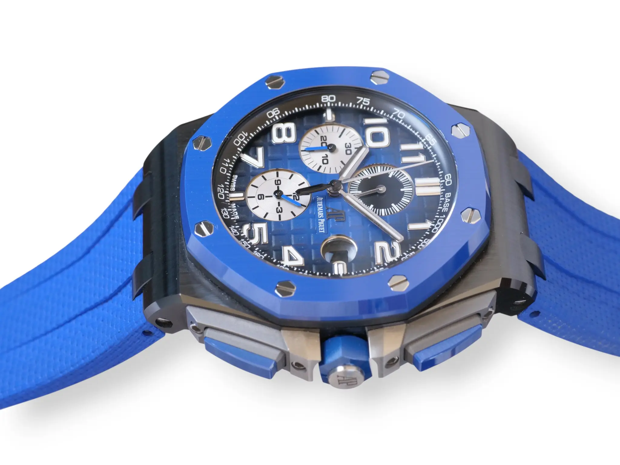 Audemars Piguet Royal Oak Offshore 26405CE Ceramic Smoked Blue 2021 Mint Condition full set with box and papers for sale at Calibre24 Luxury Watches Perth Australia