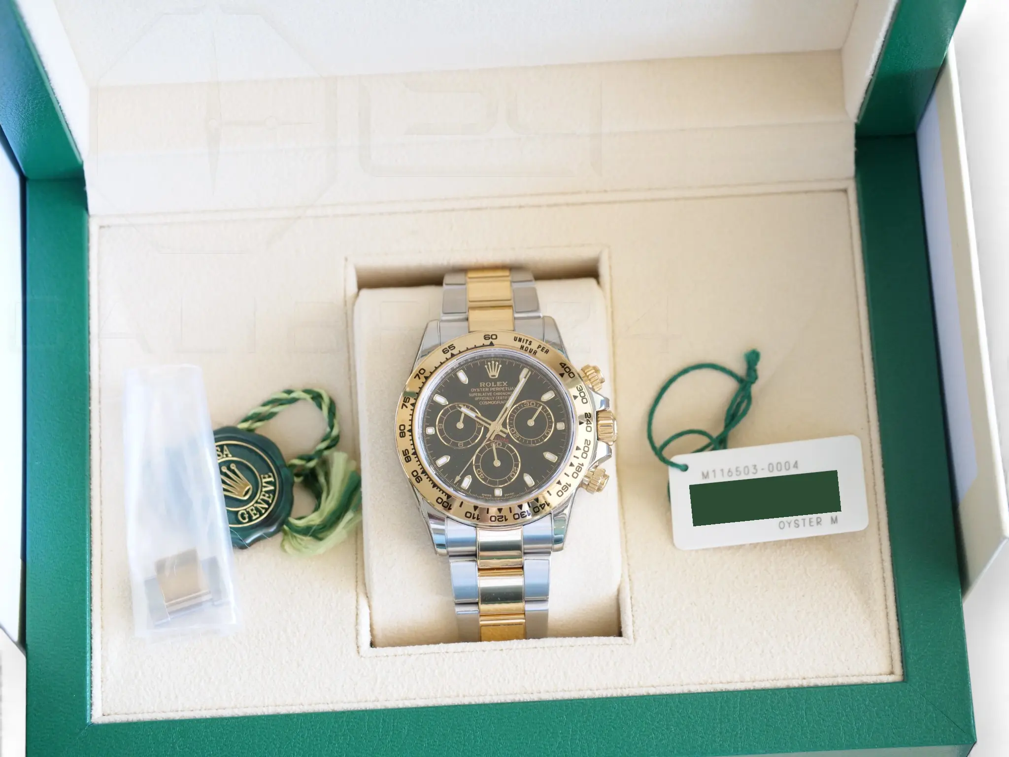 Rolex Cosmograph Daytona 116503 two tone Black Dial Excellent condition 2018 full set with box and papers for sale at Calibre24 Luxury Watches Perth Australia