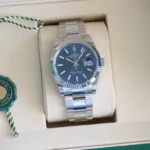 Rolex Datejust 36 Blue Dial Fluted Bezel Oyster Bracelet DJ36 126234 Brand New Factory Stickers 2025 model full set with box and papers for sale at Calibre24 Luxury Watches Perth Australia
