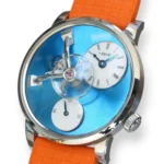 MB&F Legacy Machine lm101 stainless steel Blue Dial 2024 Excellent condition full set with box and papers available at Calibre24 Luxury Watches Perth Australia
