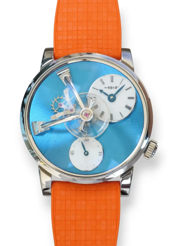 MB&F Legacy Machine lm101 stainless steel Blue Dial 2024 Excellent condition full set with box and papers available at Calibre24 Luxury Watches Perth Australia