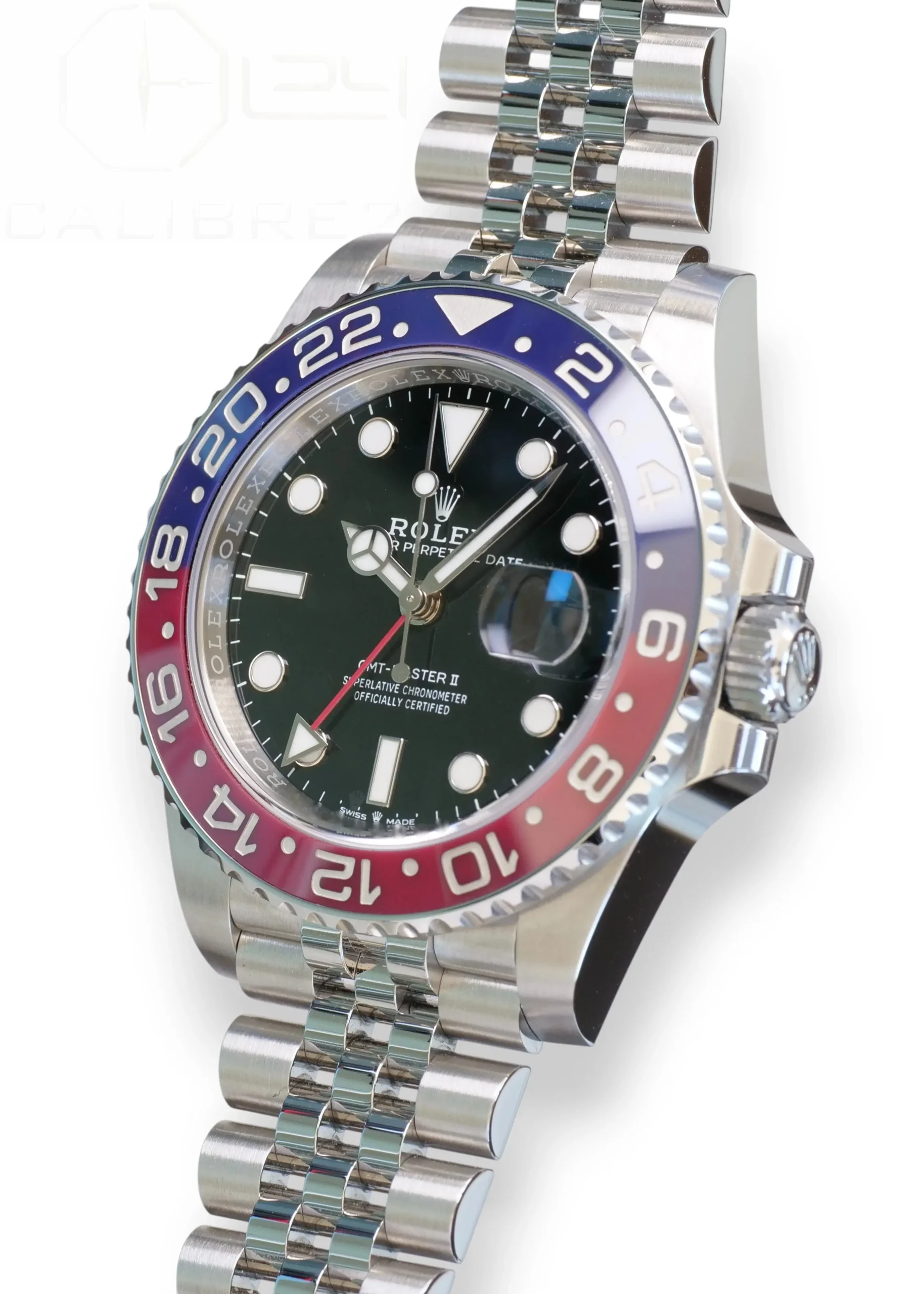 Rolex GMT Master II Pepsi 126710BLRO Jubilee Bracelet Brand New Unworn 2024 full set with box and papers for sale at Calibre24 Luxury Watches Perth Australia