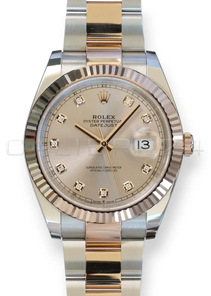 Rolex Datejust 41 Sundust Diamond Set Rolex DateJust 41 Sundust Diamond Dial fluted bezel 126331 Excellent Condition full set with box and papers available at Calibre24 Luxury Watches Perth Australia