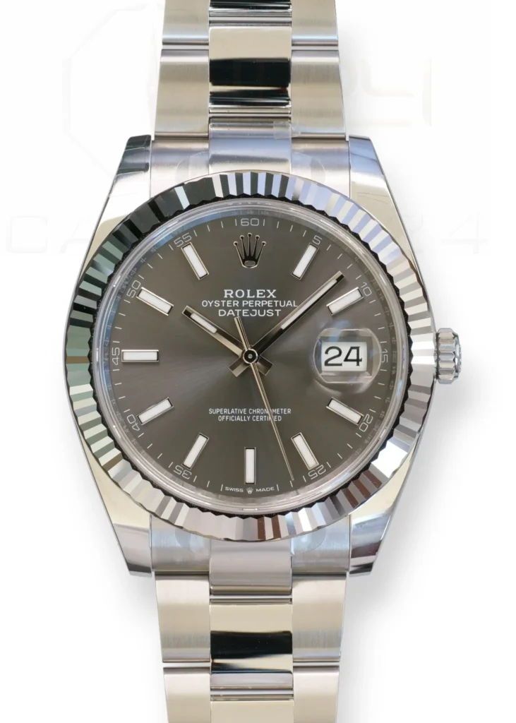 Rolex Datejust 41 Slate Dial 126334, Rolex Datejust 41 126334 fluted bezel Oyster Bracelet Brand New 2025 full set with box and papers available at Calibre24 Luxury Watches Perth Australia